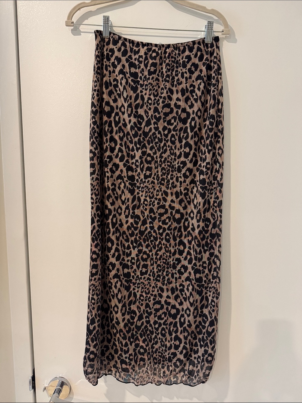 Primark Leopard Print Maxi Skirt - Taupe & Black